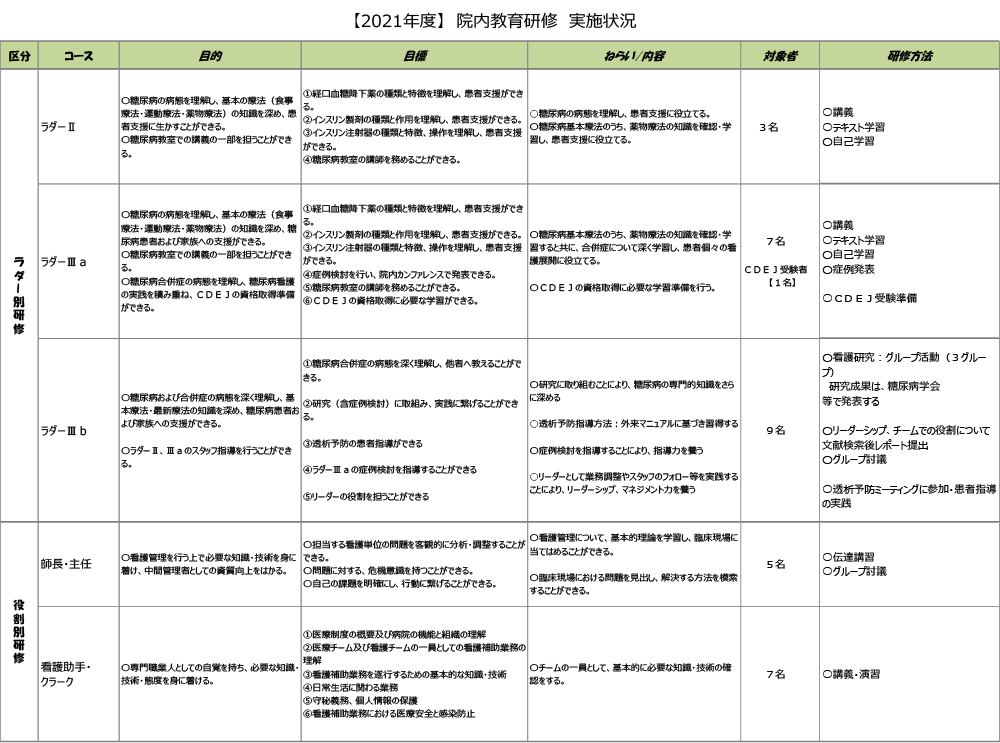 院内教育研修 実施状況